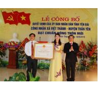 Xã Việt Thành đón nhận danh hiệu NTM