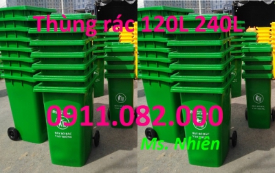 Thùng rác nhựa giá rẻ- lh 0911082000- Chuyên sỉ lẻ thùng rác 120L 240L 660L